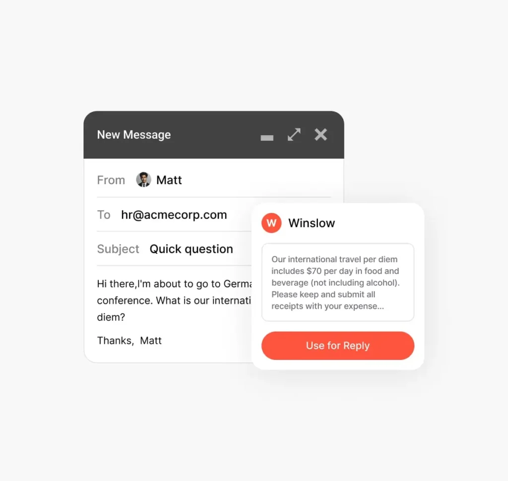 Winslow HR chatbot Feature